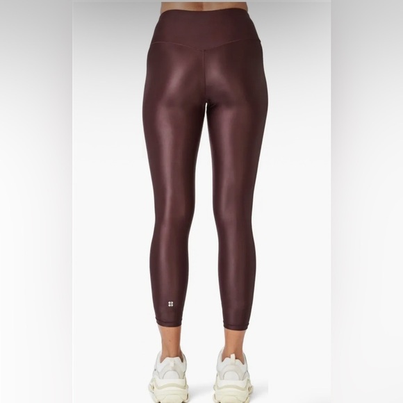 Sweaty Betty High Shine High Waist 7/8 Leggings Burgundy Wine Red - Picture 3 of 11